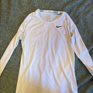 Nike Pro White Long Sleeve Shirt